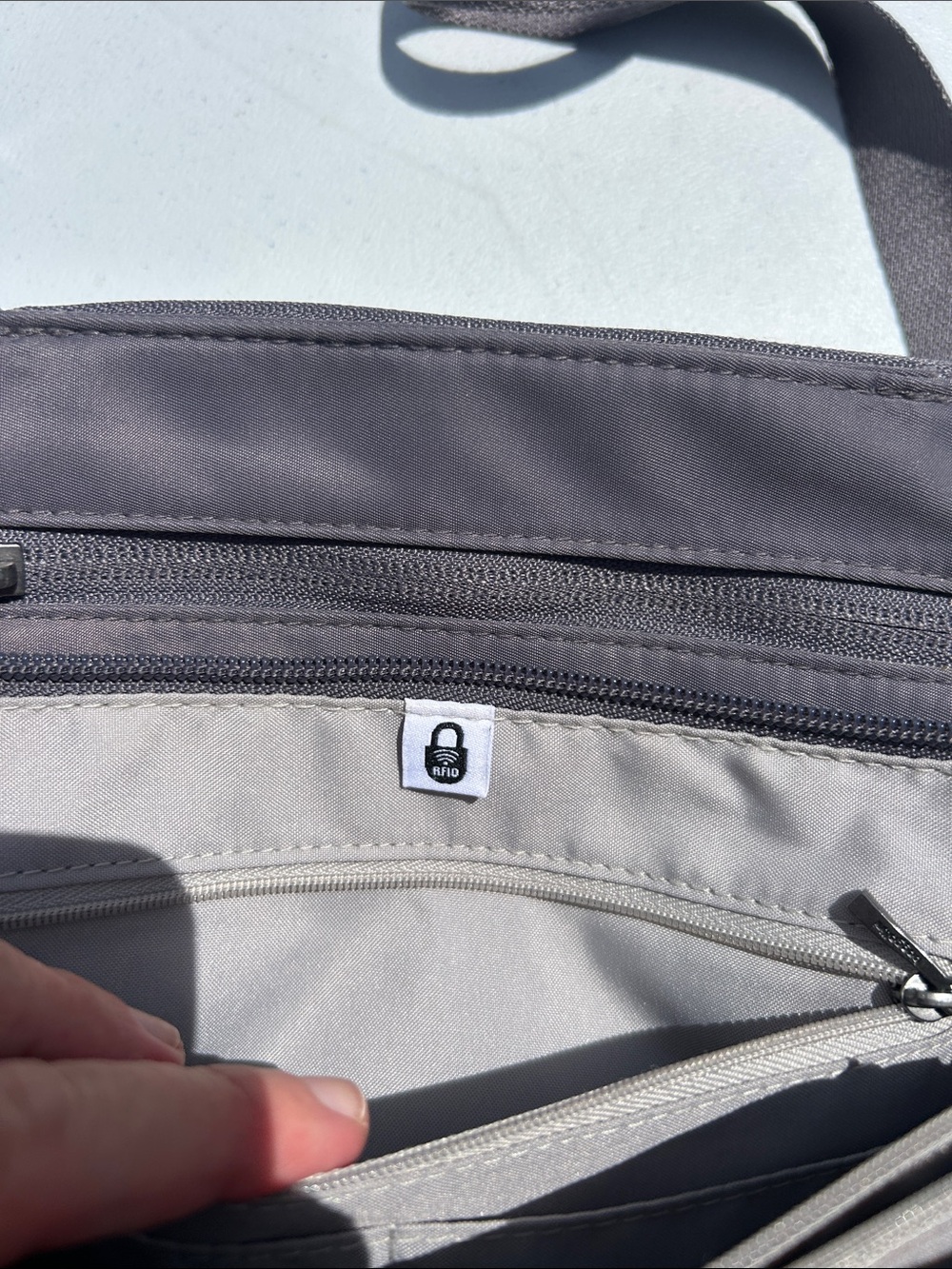 Baggallini Gray Marais RFID Crossbody Bag - Picture 8 of 14